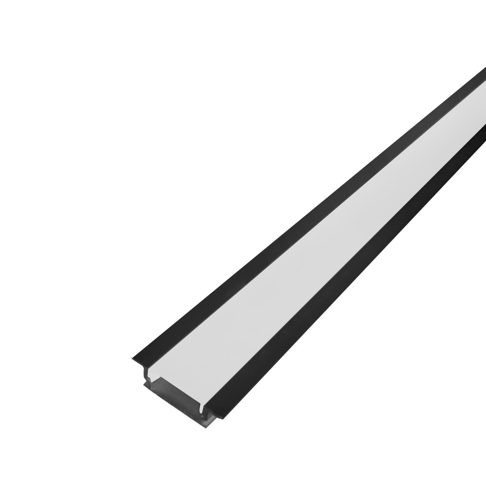 Perfil AL 2407 Embutir Preto 2 m