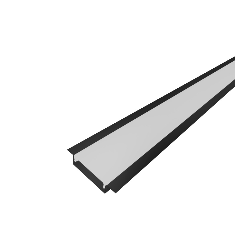 Perfil AL 4110 Embutir Preto 6 m