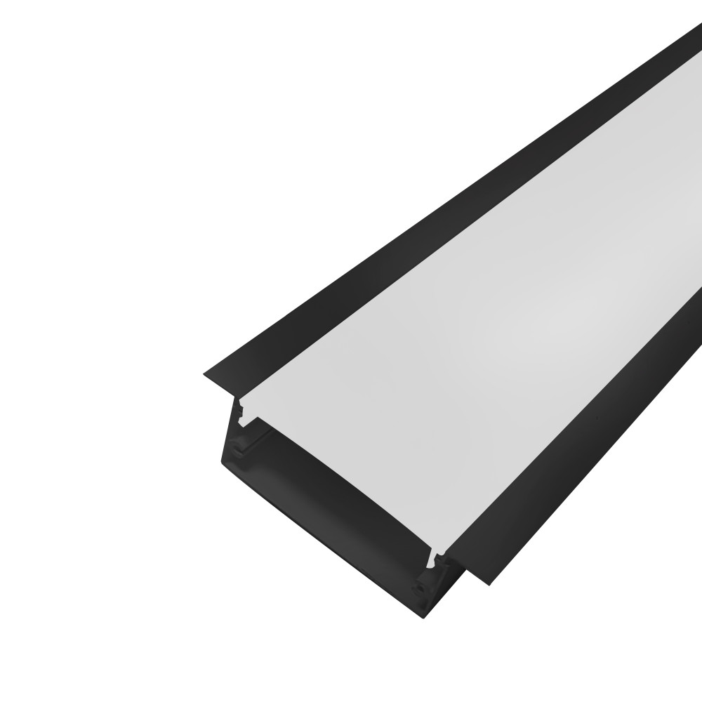 Perfil AL 6420 Embutir Preto 6 m