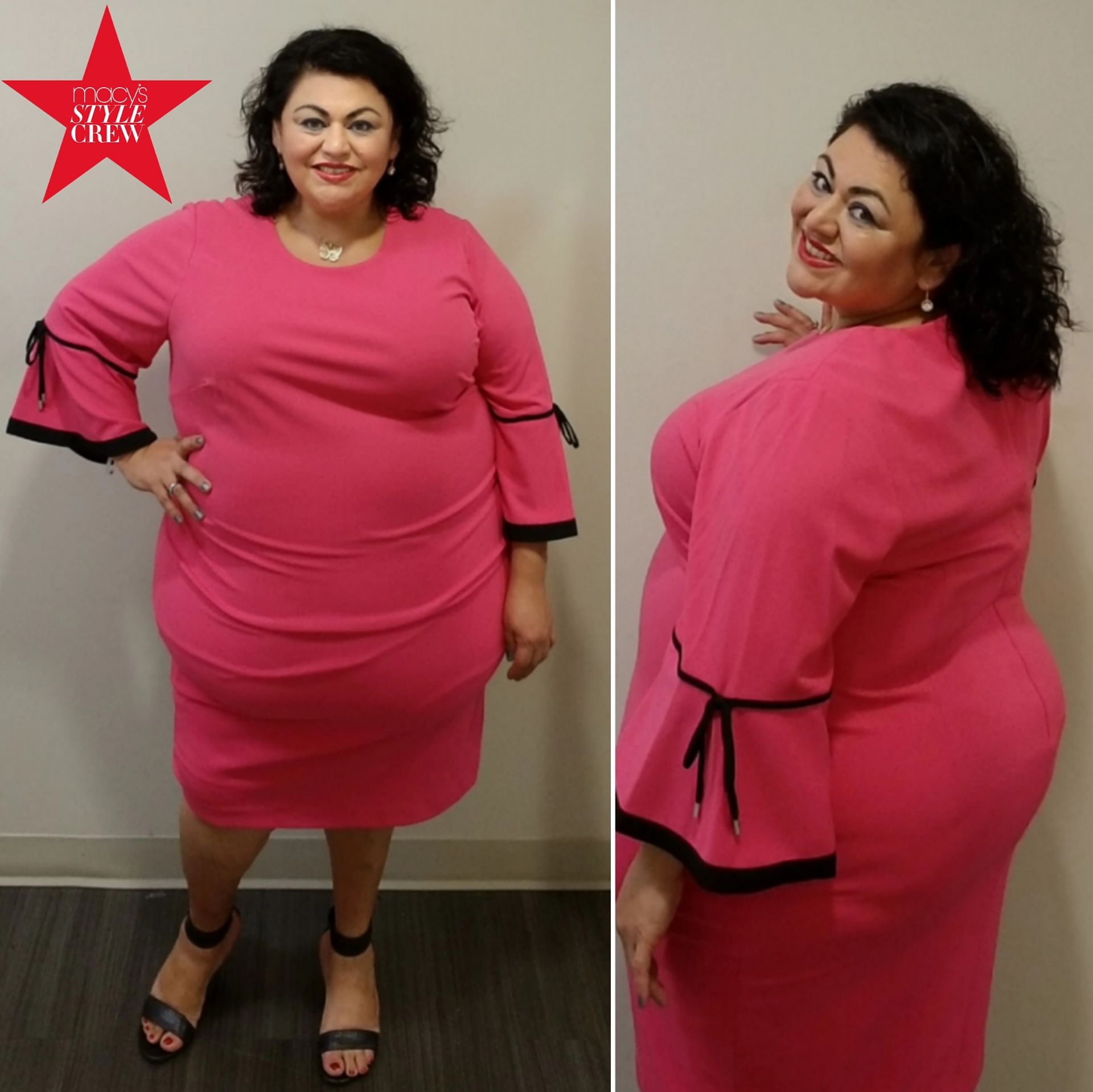 Macy's pink plus size dresses online