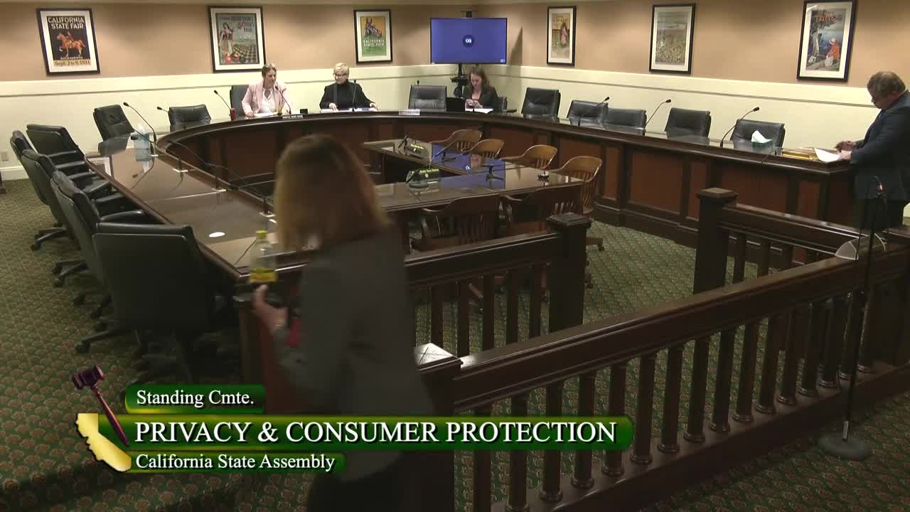 Assembly Standing Committee on Privacy and Consumer Protection Video
