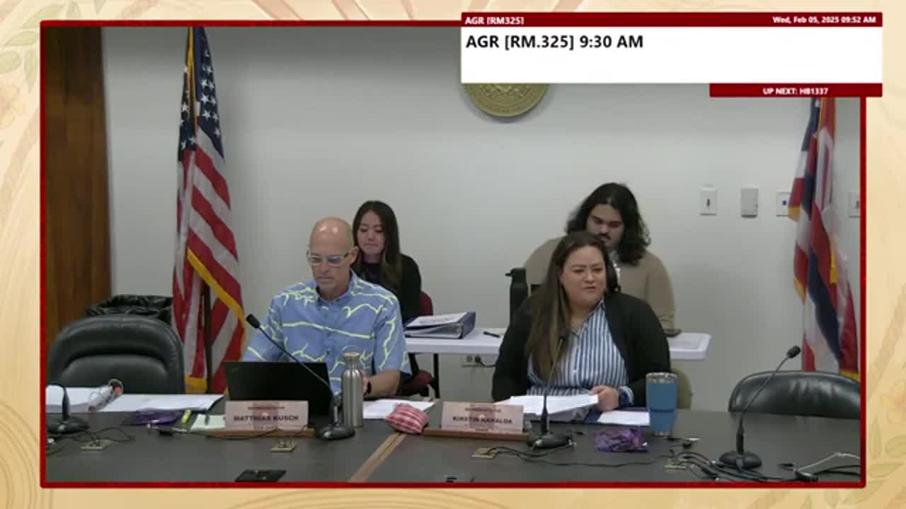 House Standing Committee on Agriculture & Food Systems
