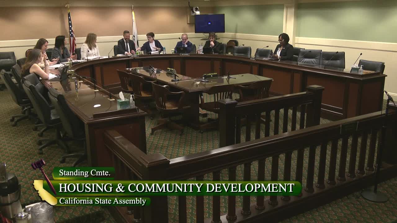 Assembly Standing Committee on Housing and Community Development Video