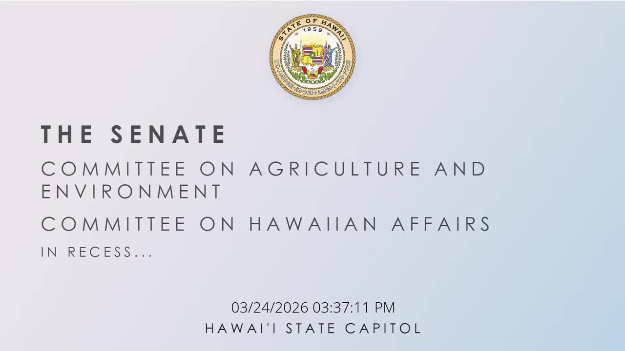 Senate Standing Committee on Agriculture and Environment
