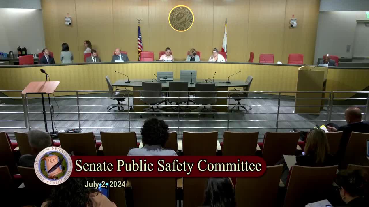 Senate Standing Committee on Public Safety Video
