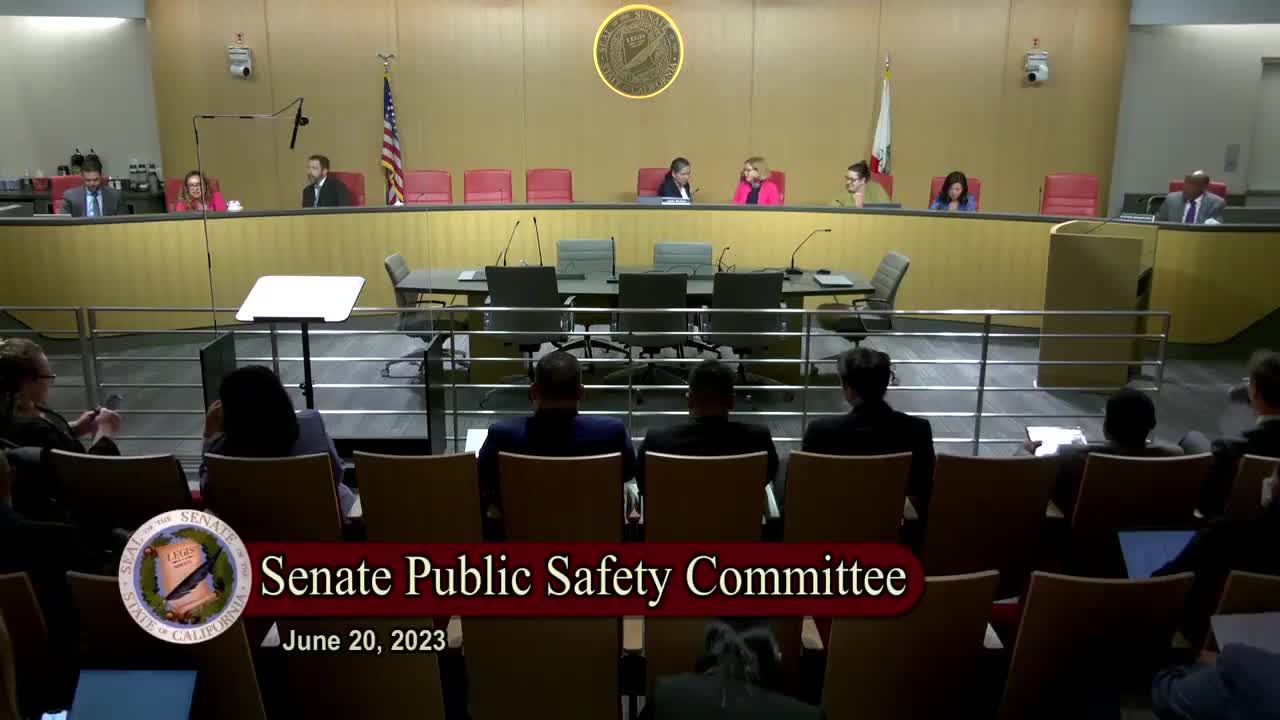Senate Standing Committee on Public Safety Video