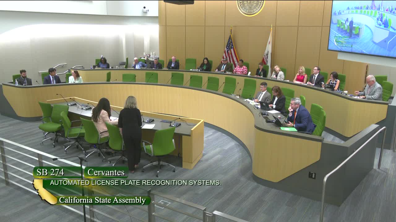 SB 274: Automated license plate recognition systems