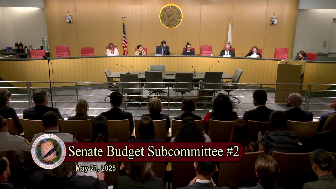 Senate Budget and Fiscal Review Subcommittee No. 2 on Resources,  Environmental Protection and Energy Video