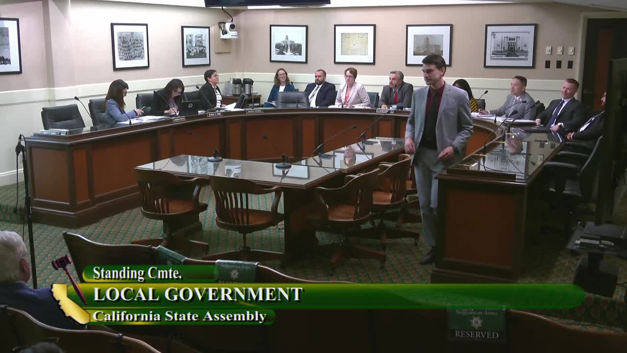 Assembly Standing Committee on Local Government Video