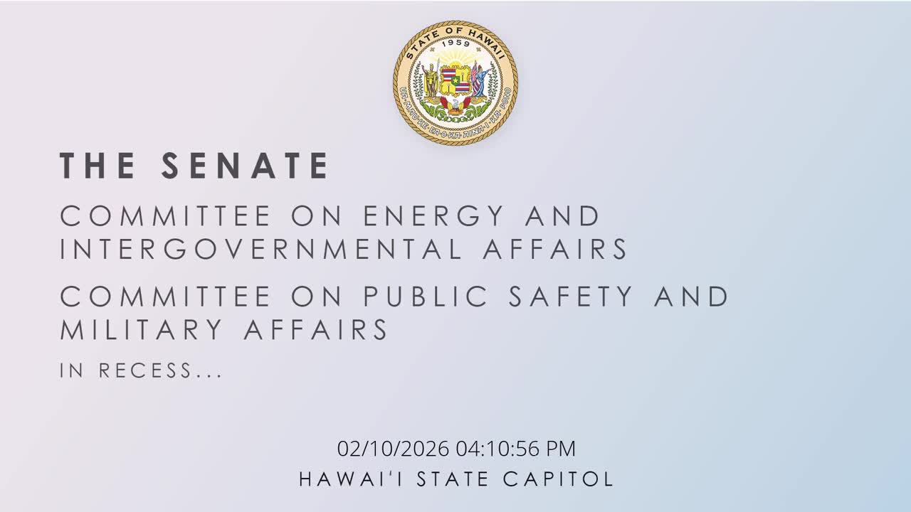 Senate Standing Committee on Energy and Intergovernmental Affairs