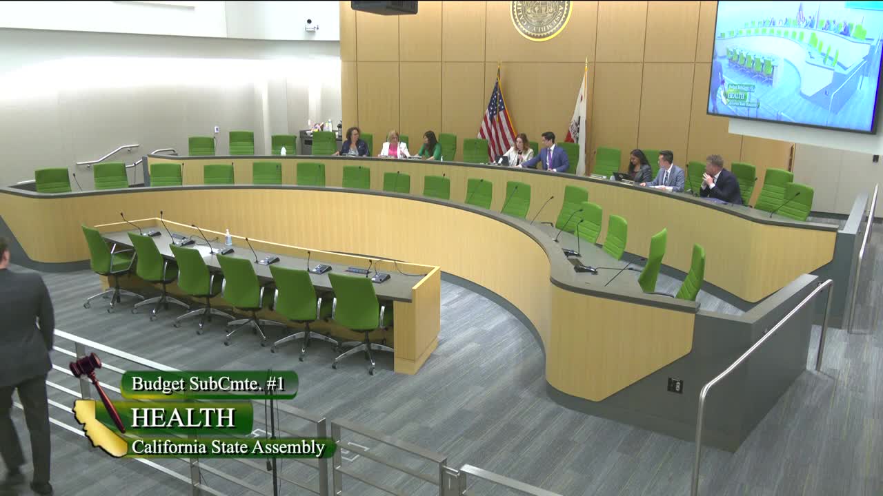 Assembly Budget Subcommittee No. 1 on Health Video