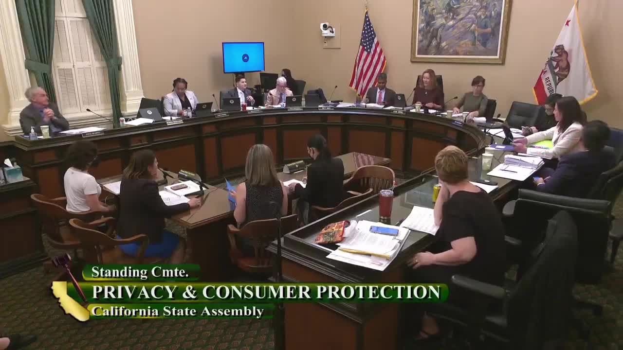 Assembly Standing Committee on Privacy and Consumer Protection