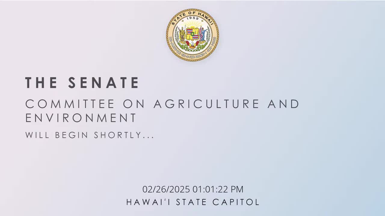 Senate Standing Committee on Agriculture and Environment