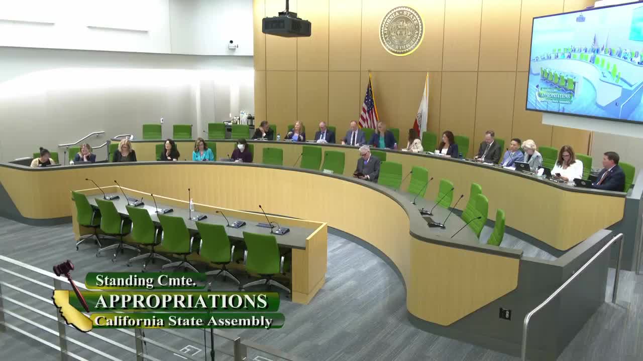 Assembly Standing Committee on Appropriations Video