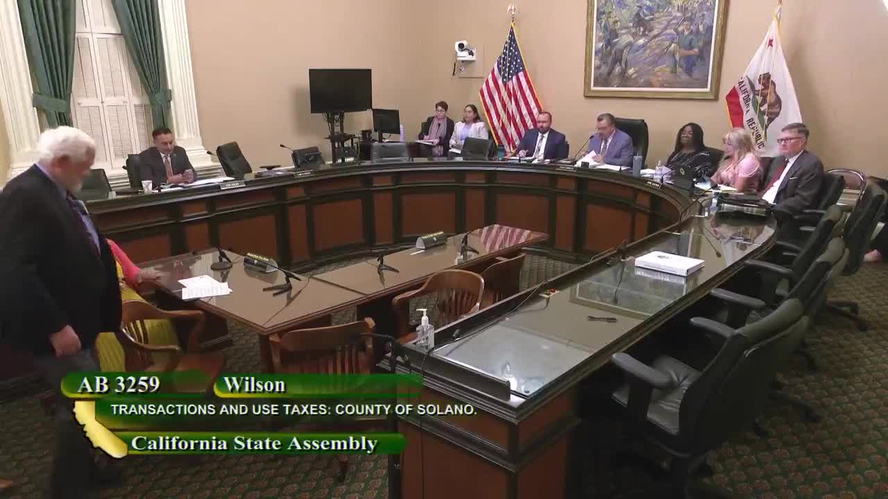 AB 3259: Transactions and use taxes: City of Campbell: City of Pinole:  County of Solano. | Digital Democracy