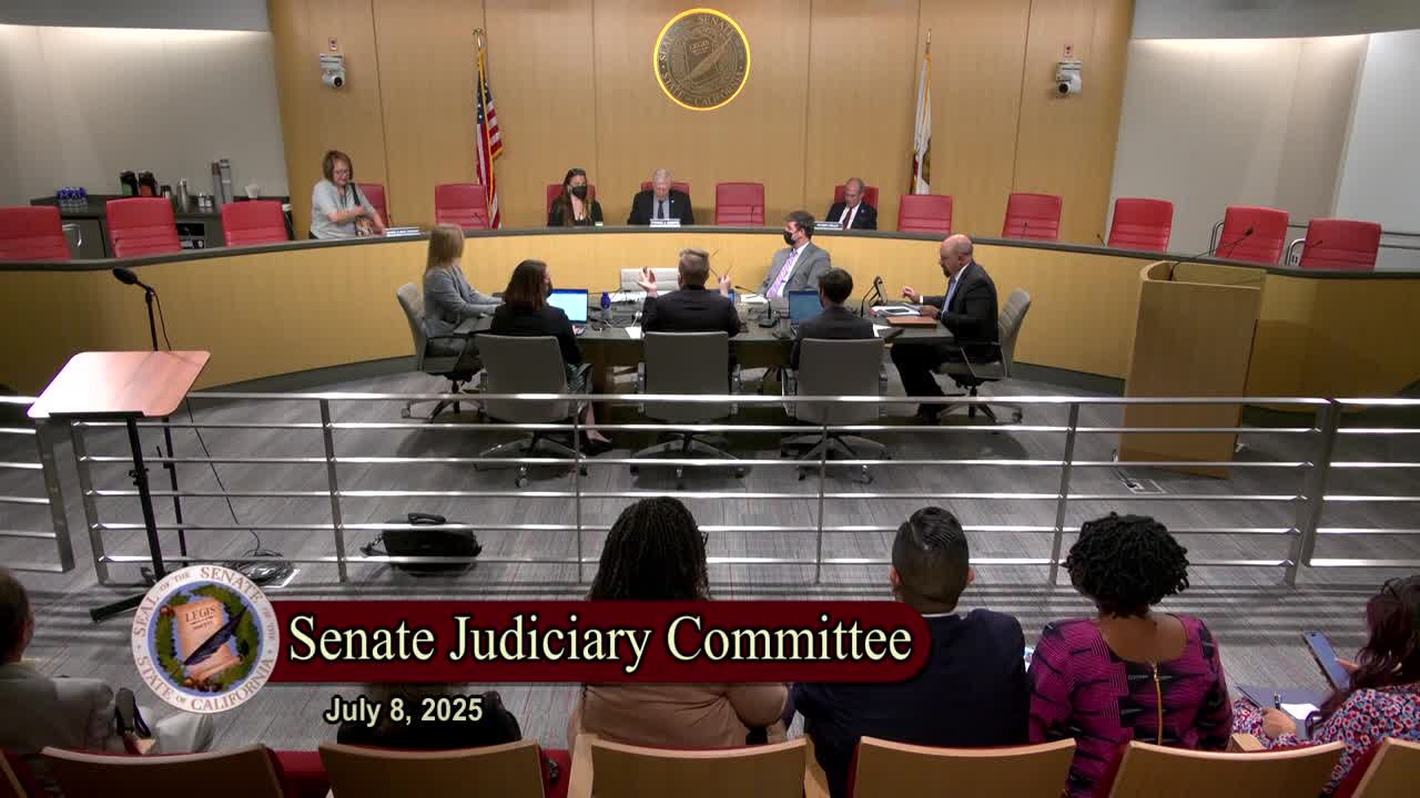 Senate Standing Committee on Judiciary Video