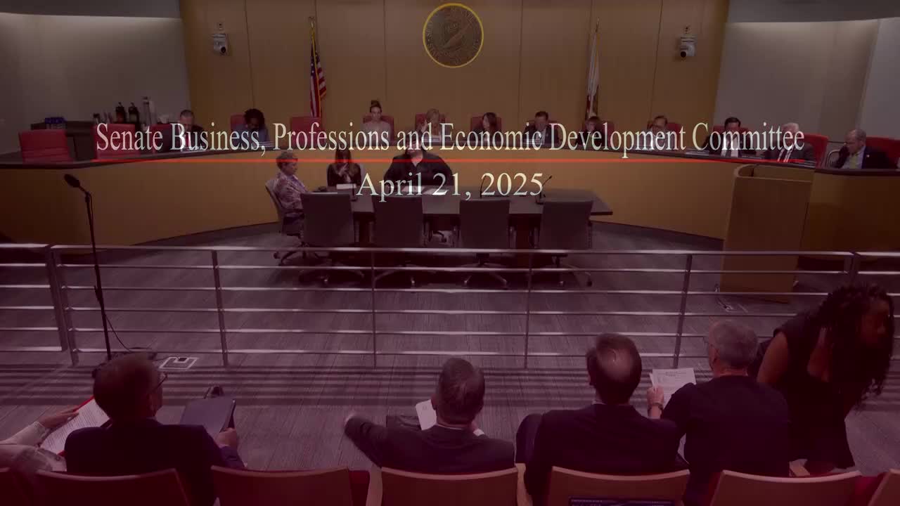 Senate Standing Committee on Business, Professions and Economic Development