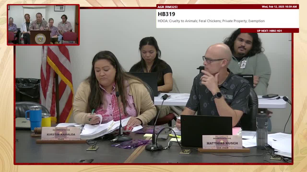 House Standing Committee on Agriculture & Food Systems