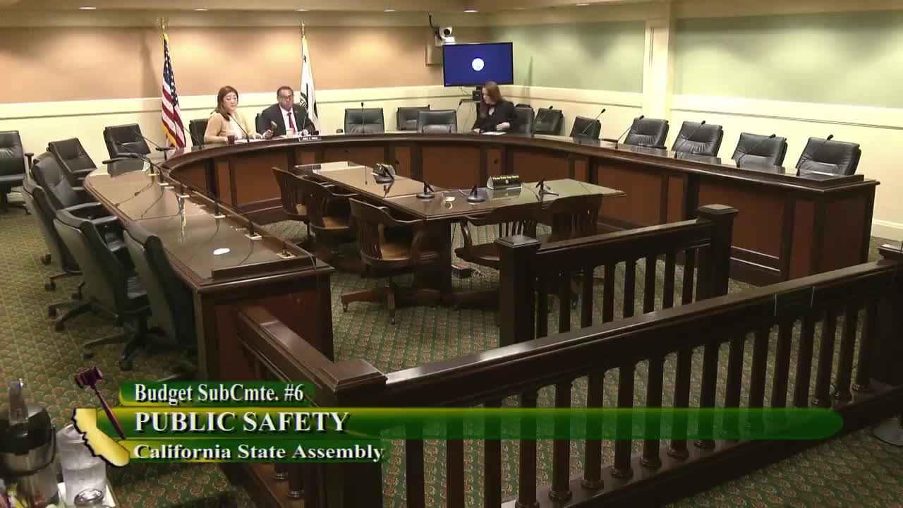 Assembly Budget Subcommittee No. 6 on Public Safety Video