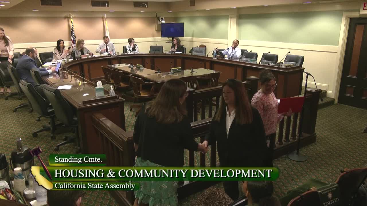 Assembly Standing Committee on Housing and Community Development Video