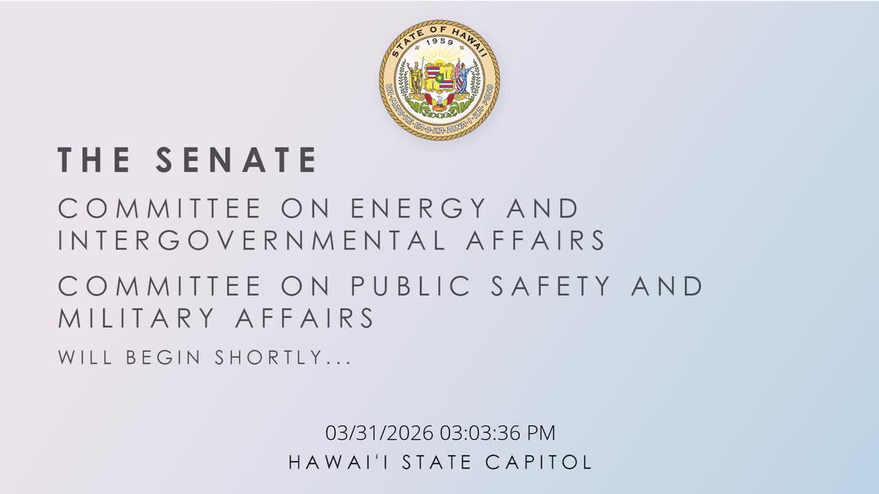 Senate Standing Committee on Energy and Intergovernmental Affairs