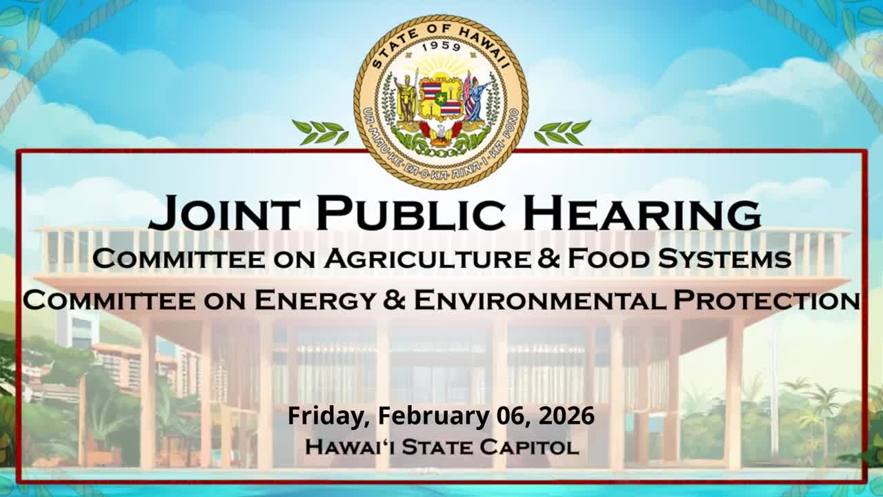House Standing Committee on Agriculture & Food Systems