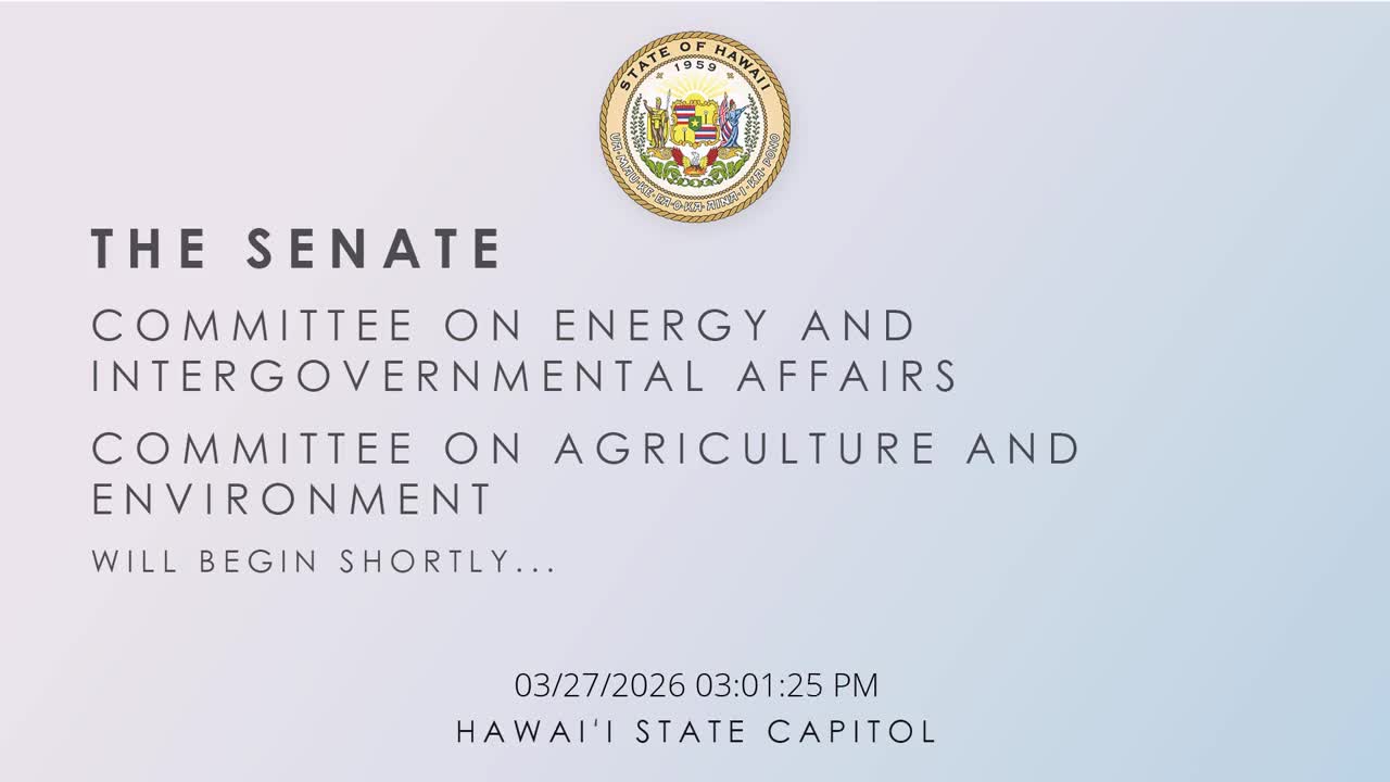 Senate Standing Committee on Agriculture and Environment