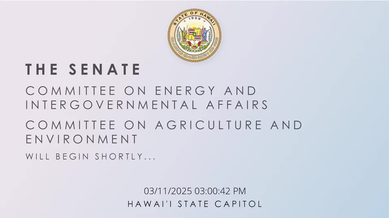 Senate Standing Committee on Agriculture and Environment