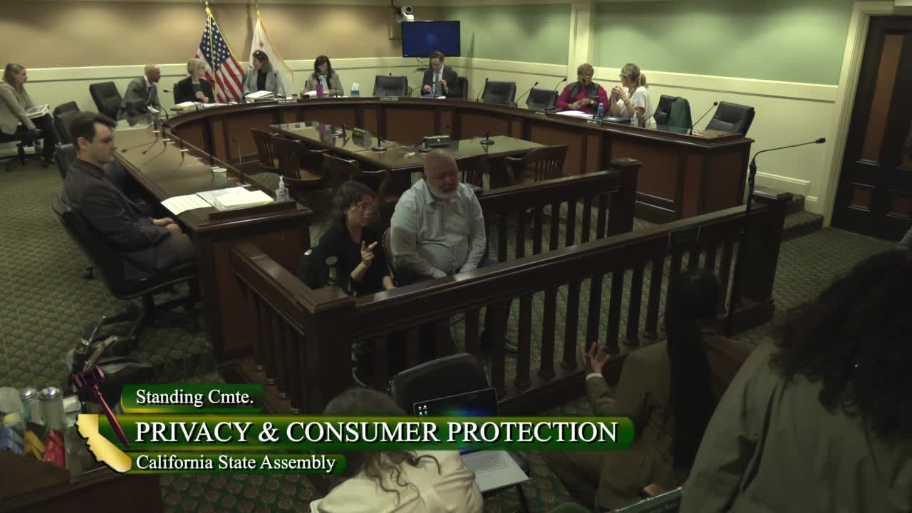 Assembly Standing Committee on Privacy and Consumer Protection Video
