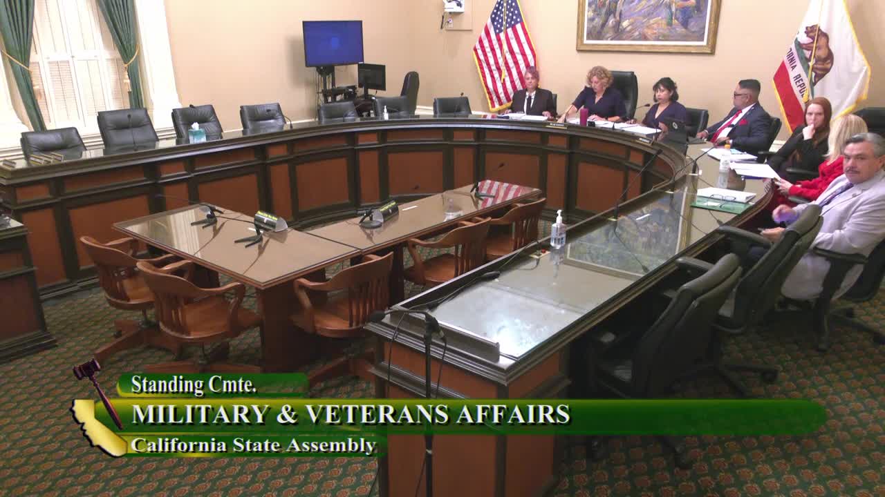 Assembly Standing Committee on Military and Veterans Affairs Video