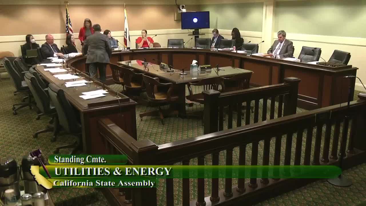 Assembly Standing Committee on Utilities and Energy Video