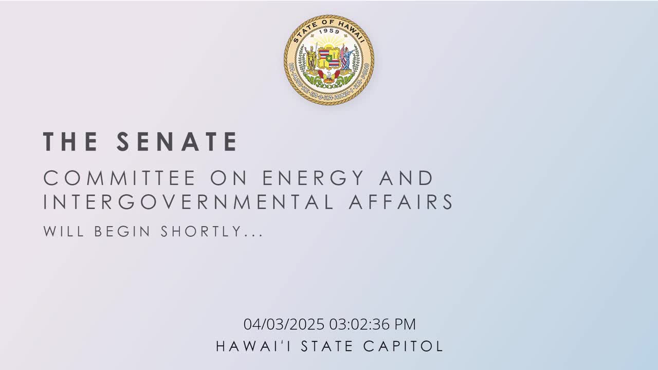 Senate Standing Committee on Energy and Intergovernmental Affairs