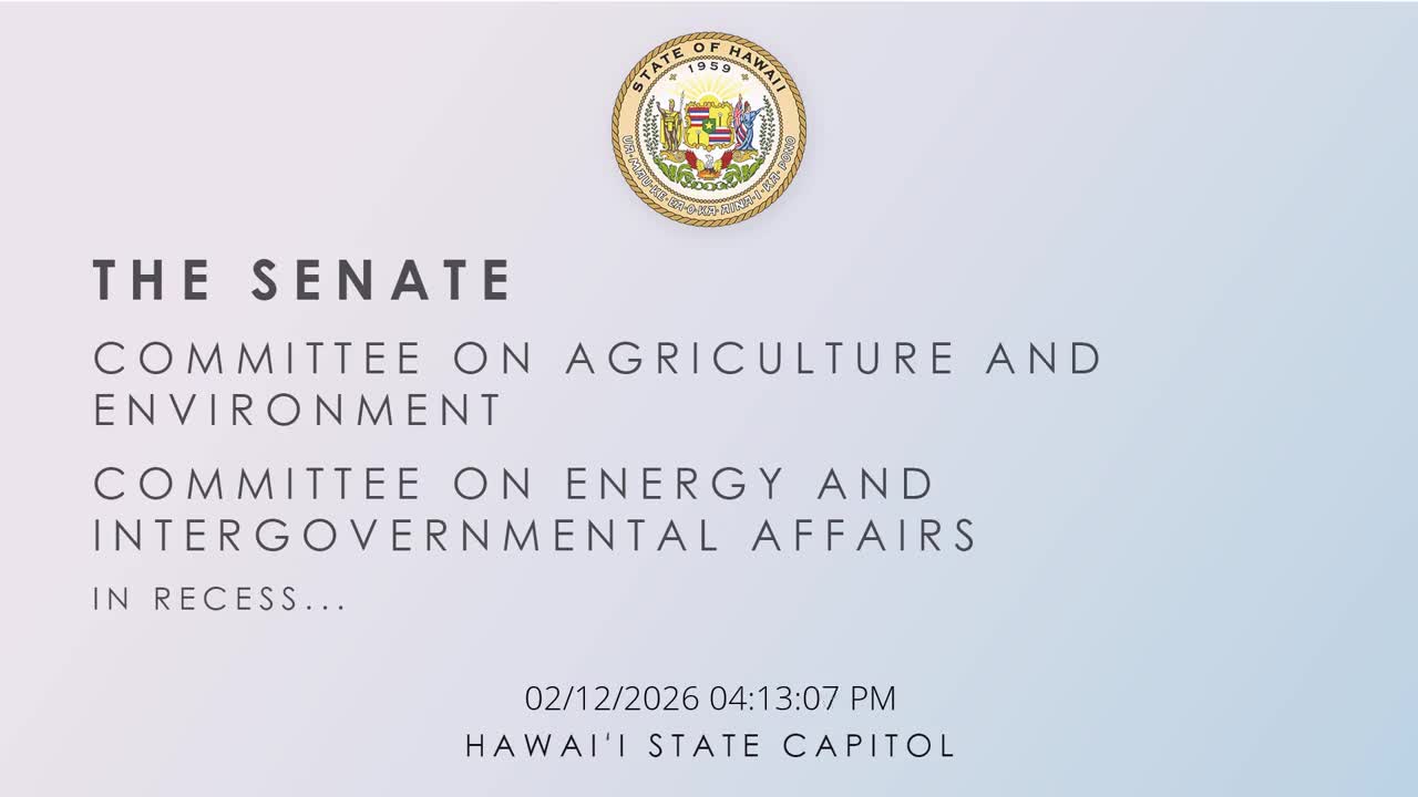 Senate Standing Committee on Agriculture and Environment