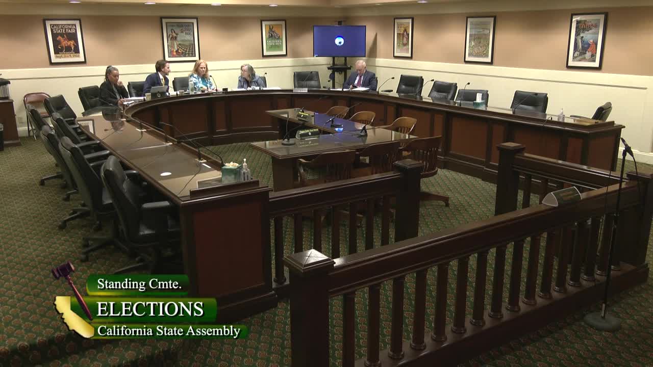 Assembly Standing Committee on Elections Video