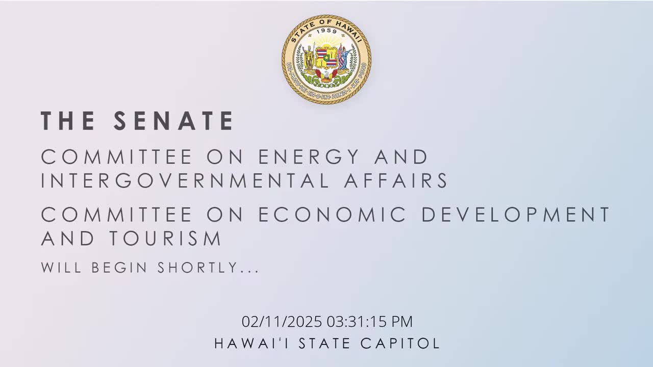 Senate Standing Committee on Economic Development and Tourism