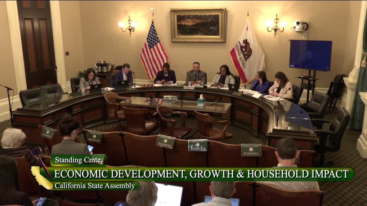 Assembly Standing Committee on Economic Development, Growth, and Household Impact