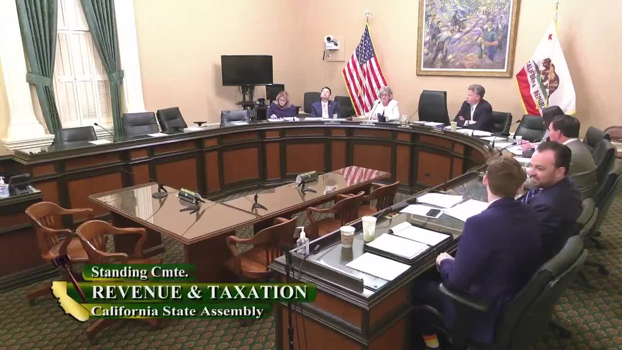Assembly Standing Committee on Revenue and Taxation