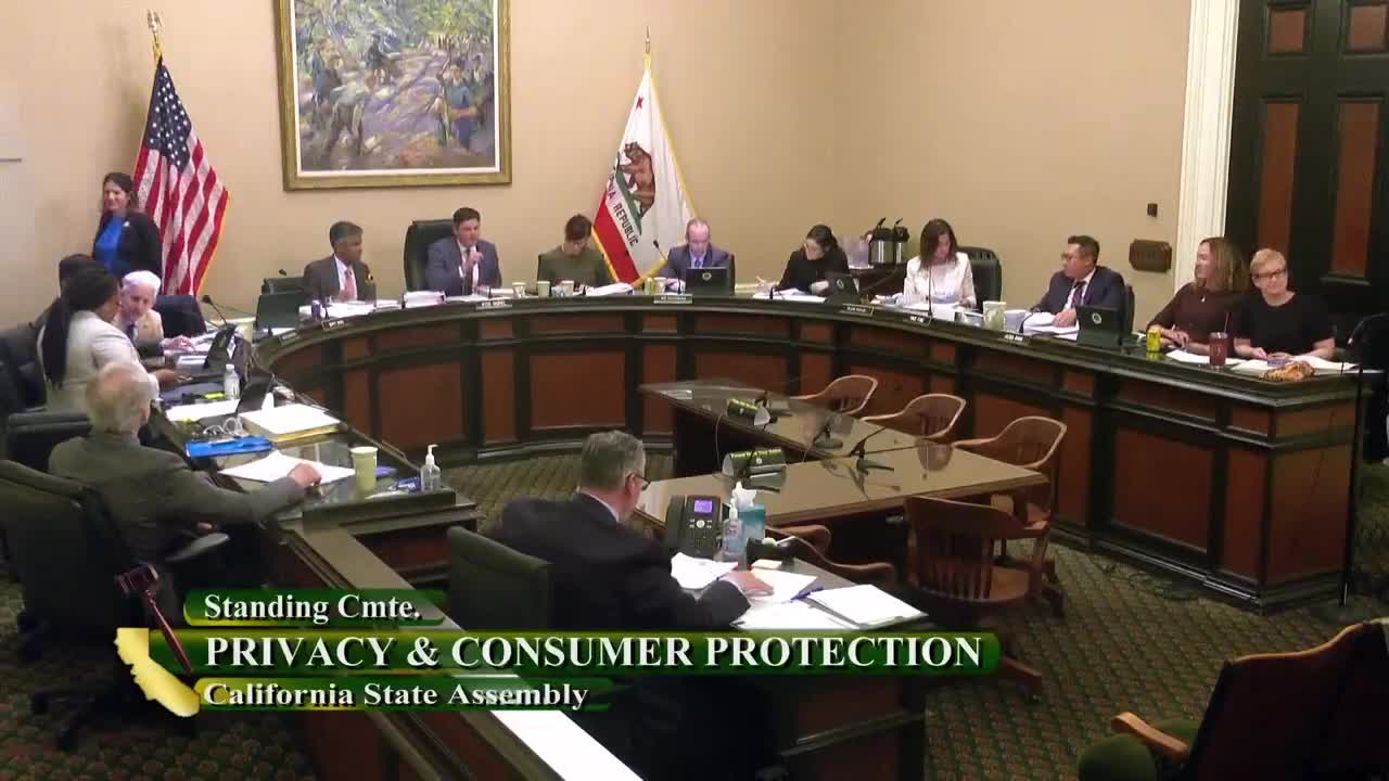 Assembly Standing Committee on Privacy and Consumer Protection