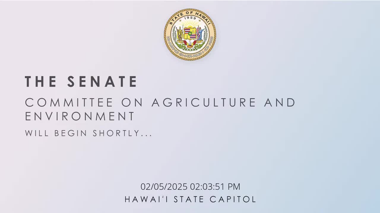 Senate Standing Committee on Agriculture and Environment