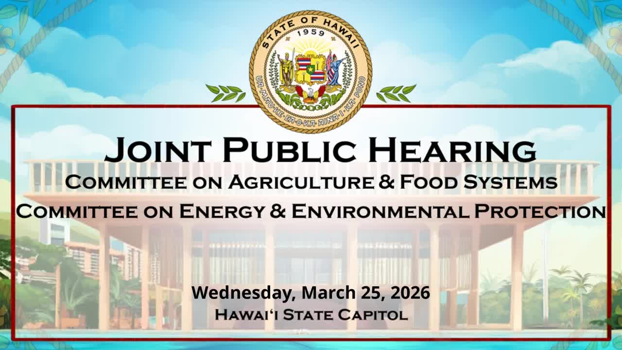 House Standing Committee on Agriculture & Food Systems