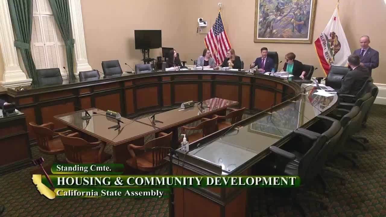 Assembly Standing Committee on Housing and Community Development Video