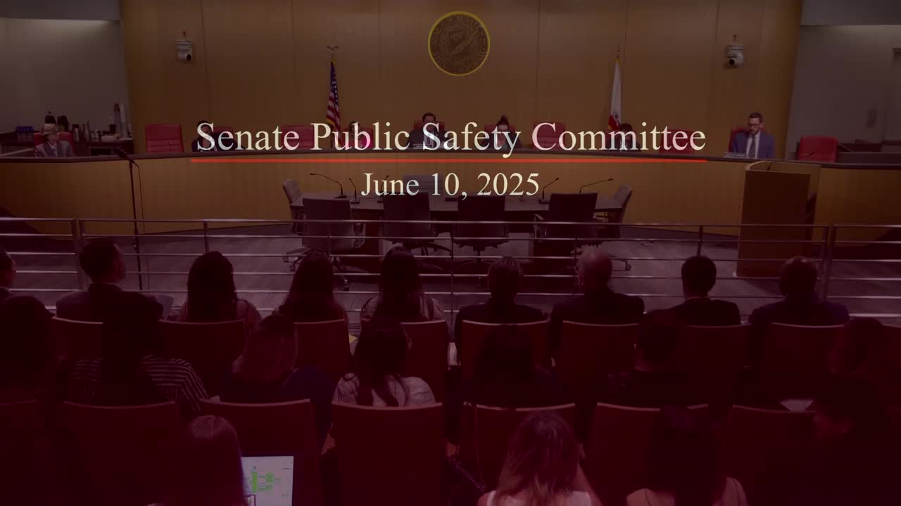 Senate Standing Committee on Public Safety Video