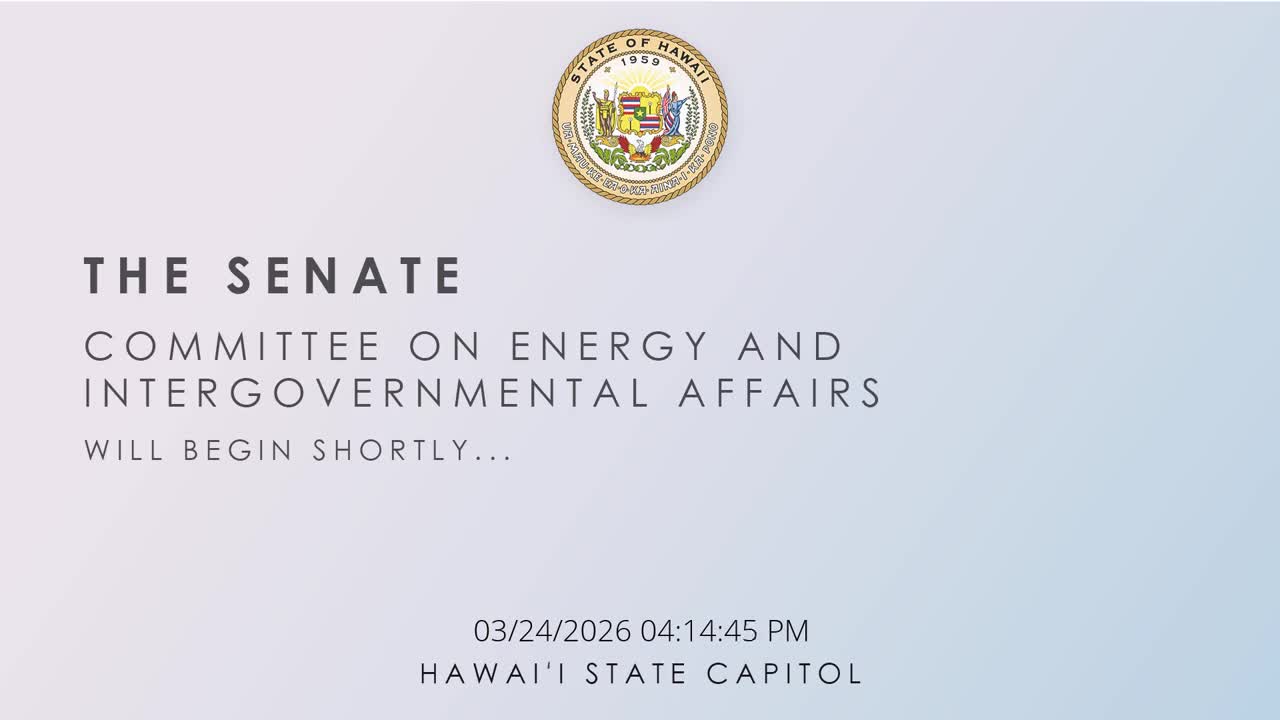 Senate Standing Committee on Energy and Intergovernmental Affairs