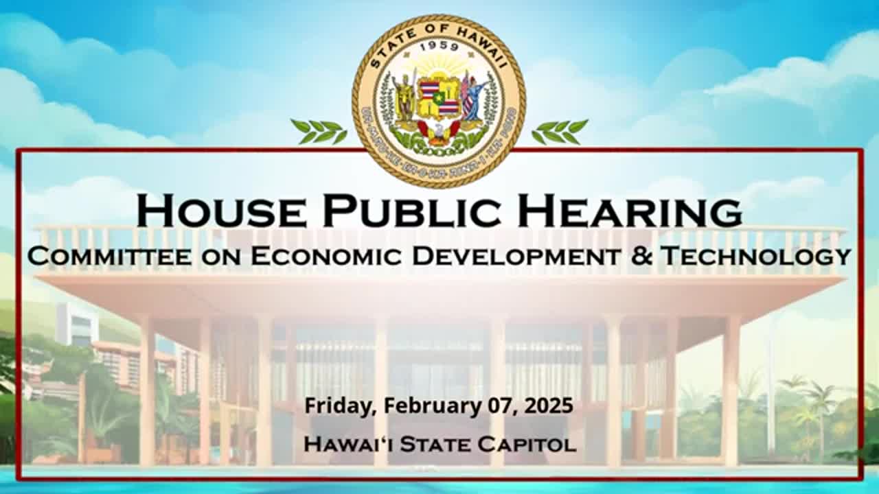 House Standing Committee on Economic Development & Technology