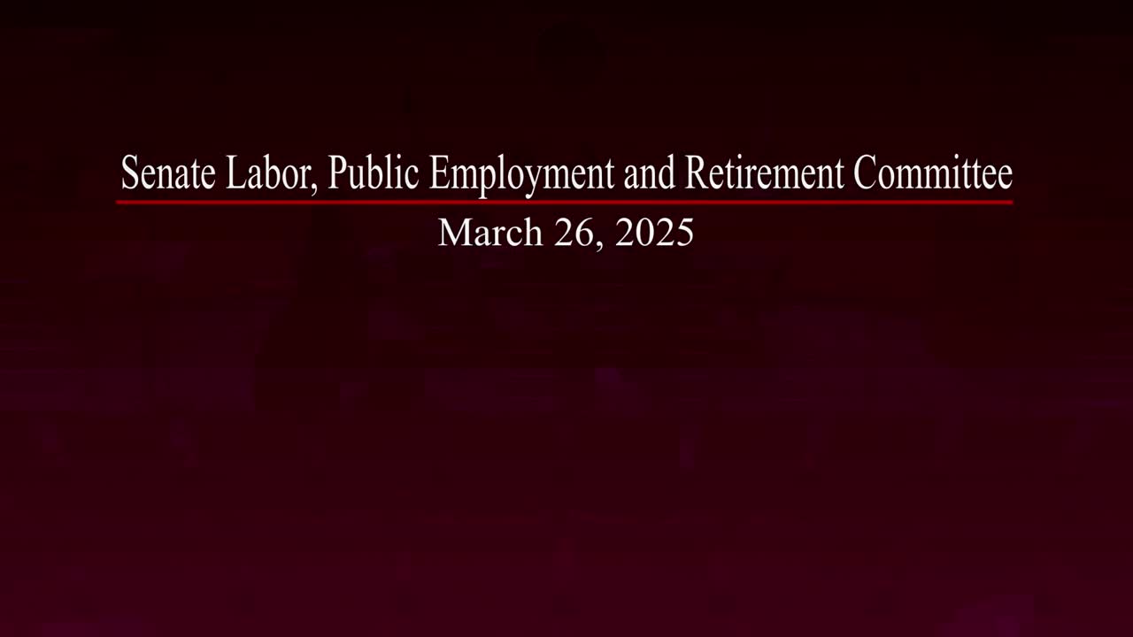 Senate Standing Committee on Labor, Public Employment and Retirement Video