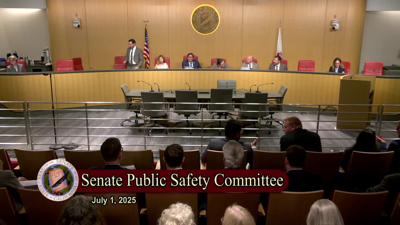 Senate Standing Committee on Public Safety Video