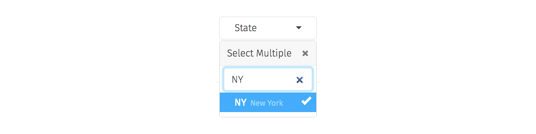 Insights state drop down