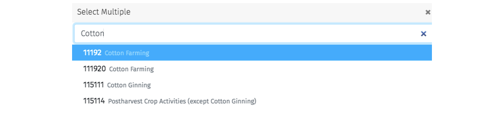 search by cotton waste type