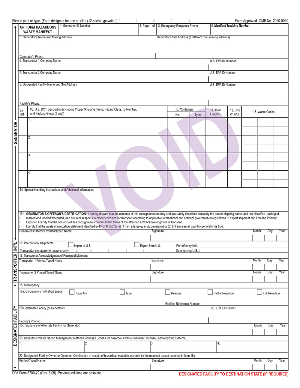 uniform hazardous waste form
