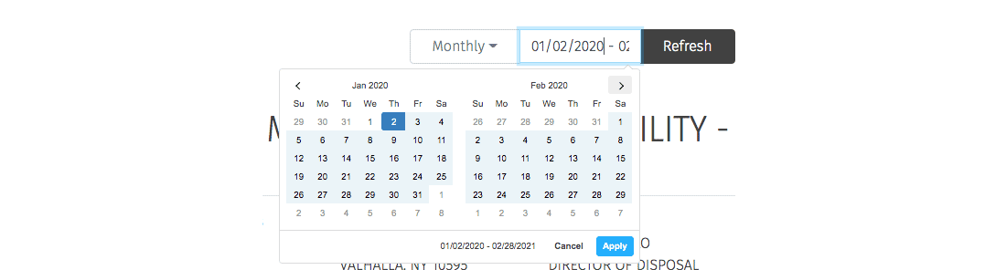 wastebits insights date range